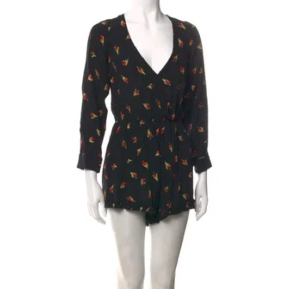 Faithfull The Brand Deep V Long Sleeve Romper
